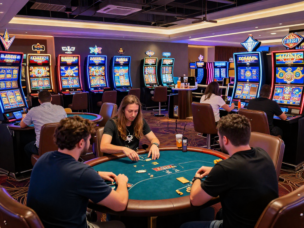 Engaged players enjoying casino games at TK1971 online platform.