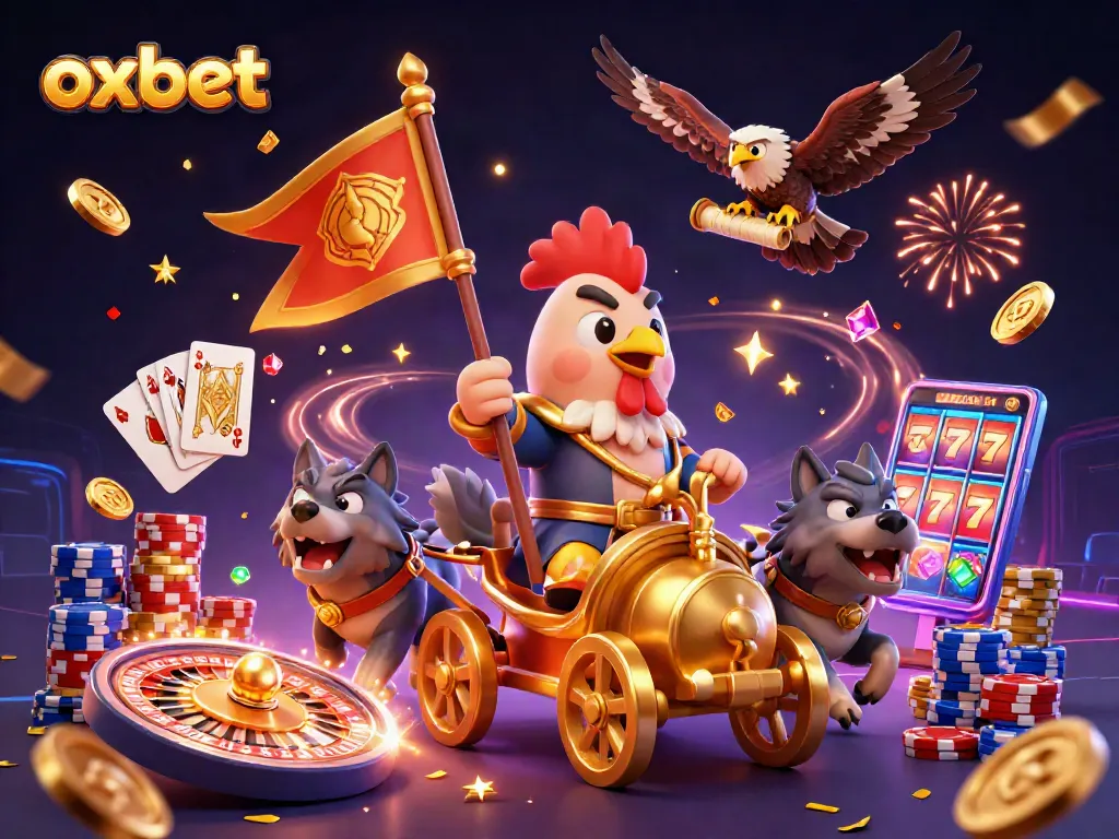 Engage in thrilling gameplay with oxbet's dynamic gambling adventure featuring a rooster warlord.
