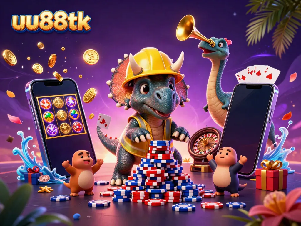 Engage with uu88tk casino thrills featuring cartoon characters and vibrant casino elements.