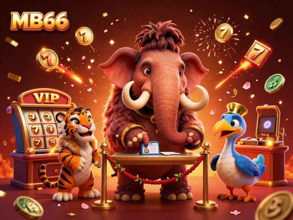 Experience the thrill of MB66's vibrant casino atmosphere with exciting characters and games.